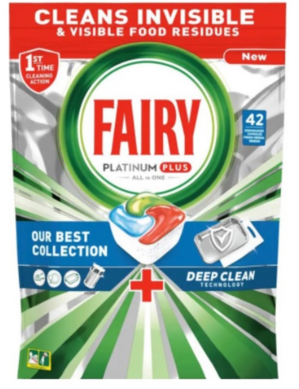 Fairy Kapsułki do Zmywarek All-in-One Platinum Plus Deep Clean 42 szt