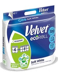 Velvet Papier Toaletowy 3-Warstwowy Delikatnie Biały i Podwójnie Długi (4 rolki)