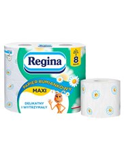 Regina Papier Toaletowy Rumiankowy 3-warstwowy Celuloza Maxi (4 rolki x 300 listków)