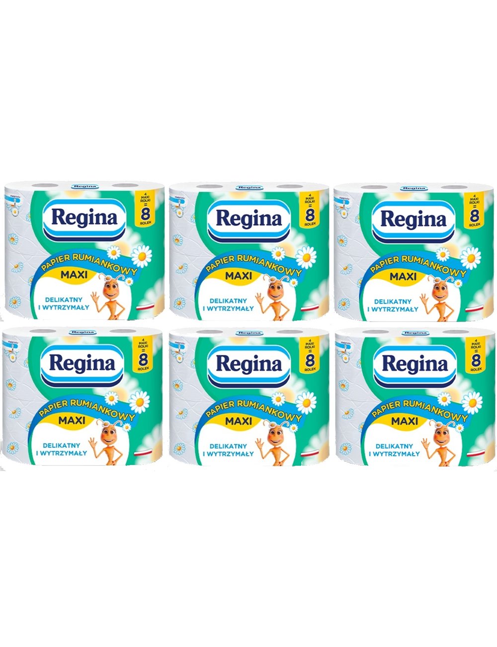 Regina Papier Toaletowy Rumiankowy Maxi 3-warstwowy Zestaw (6 x 4 rolki) 