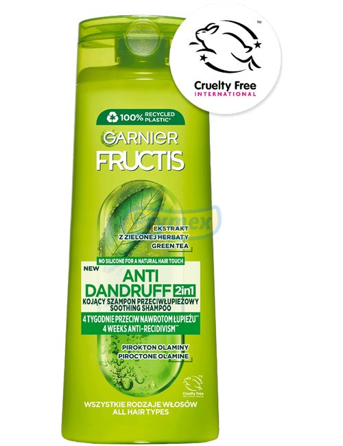 Fructis 2-w-1 Szampon Przeciwłupieżowy do Włosów Normalnych z Ekstraktem z Zielonej Herbaty 400 ml