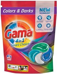 Gama Kapsułki do Prania Tkanin Kolorowych i Ciemnych 4-in-1 Smart Choice 60 szt (DE)