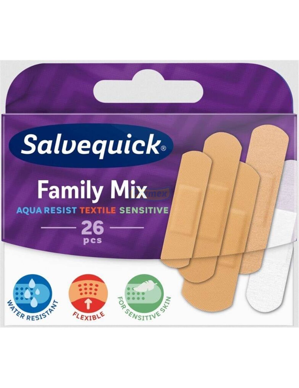 Plastry Hipoalergiczne Family Mix (5 rozmiarów) Salvequick 26 szt