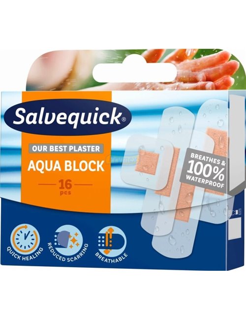 Plastry Wodoodporne Hipoalergiczne Aqua Block (4 rozmiary) Salvequick 16 szt