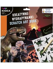 Wydrapywanka (3 arkusze) + Szablon Dinozaury Kidea 1 szt