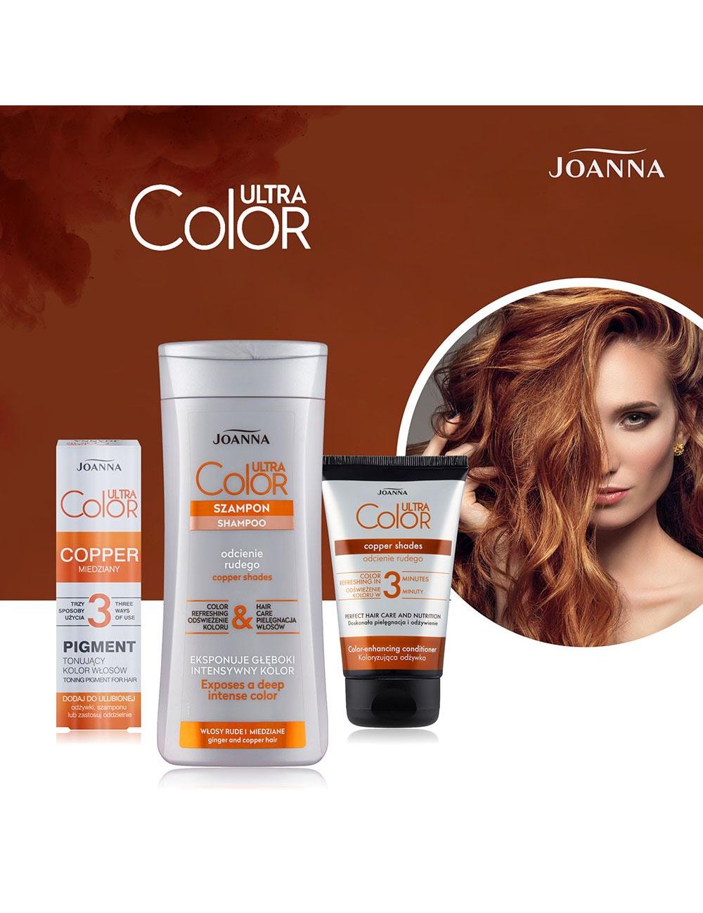 Joanna Ultra Color Szampon Do Włosów Rudych, Czerwonych, Kasztanowych – Eksponuje Głęboki, Intnsywny Kolor I Połysk 200ml