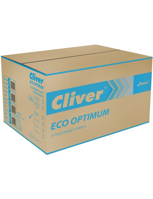 Cliver Ręczniki Papierowe ZZ Składane Makulatura 1-Warstwowe Szare Eco Optimum (4000 listków)