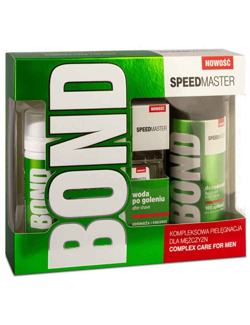 Bond Zestaw Męski Speedmaster – woda po goleniu 100 ml + dezodorant 150 ml + pianka do golenia 50 ml