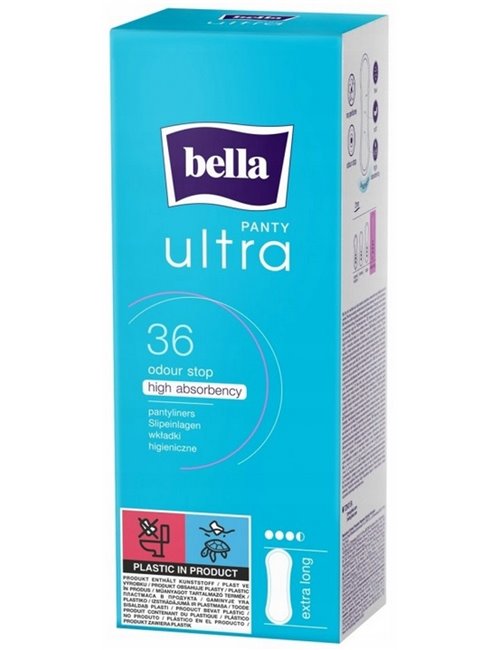 Bella Wkładki Higieniczne Ultracienkie z Wkładem Chłonnym Extra Long Ultra Panty 36 szt