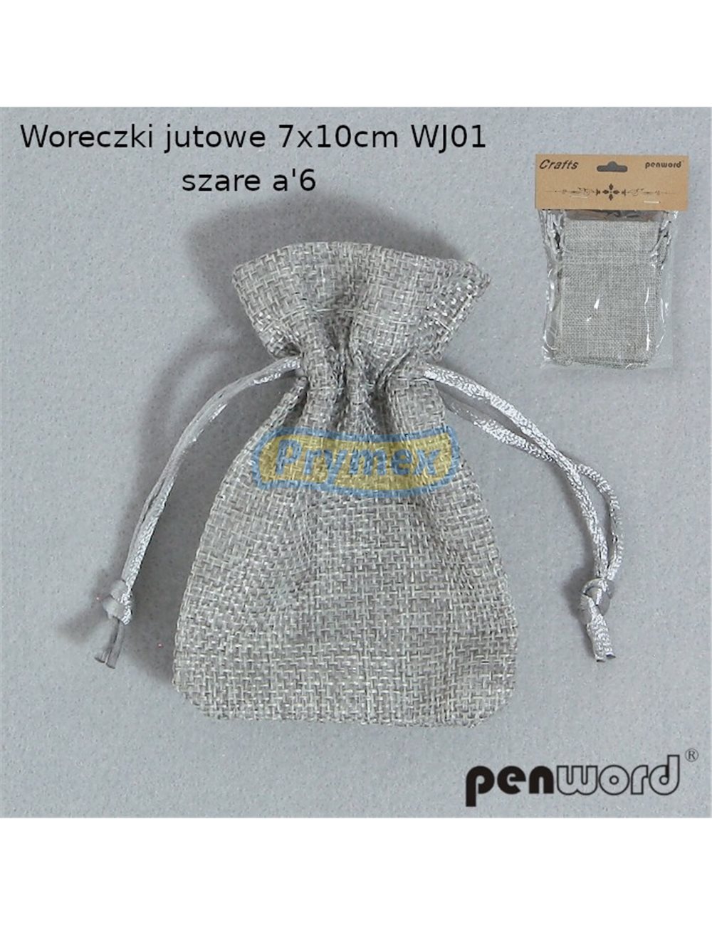 Woreczki Jutowe Szare (7x10 cm) 6 szt