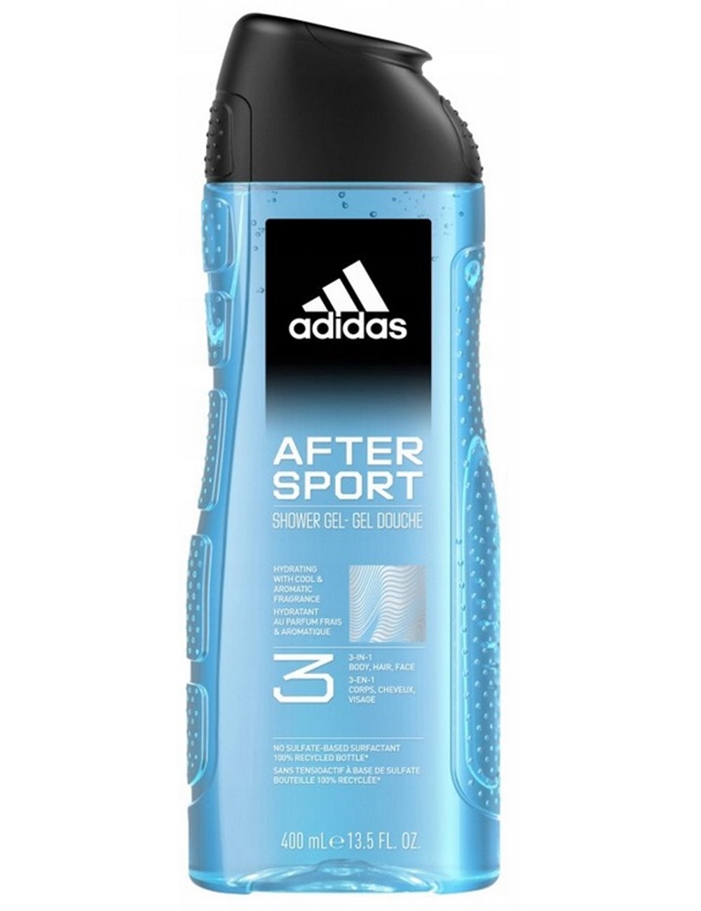 Adidas After Sport 3w1 400ml – żel pod prysznic dla mężczyzn do ciała, włosów i twarzy