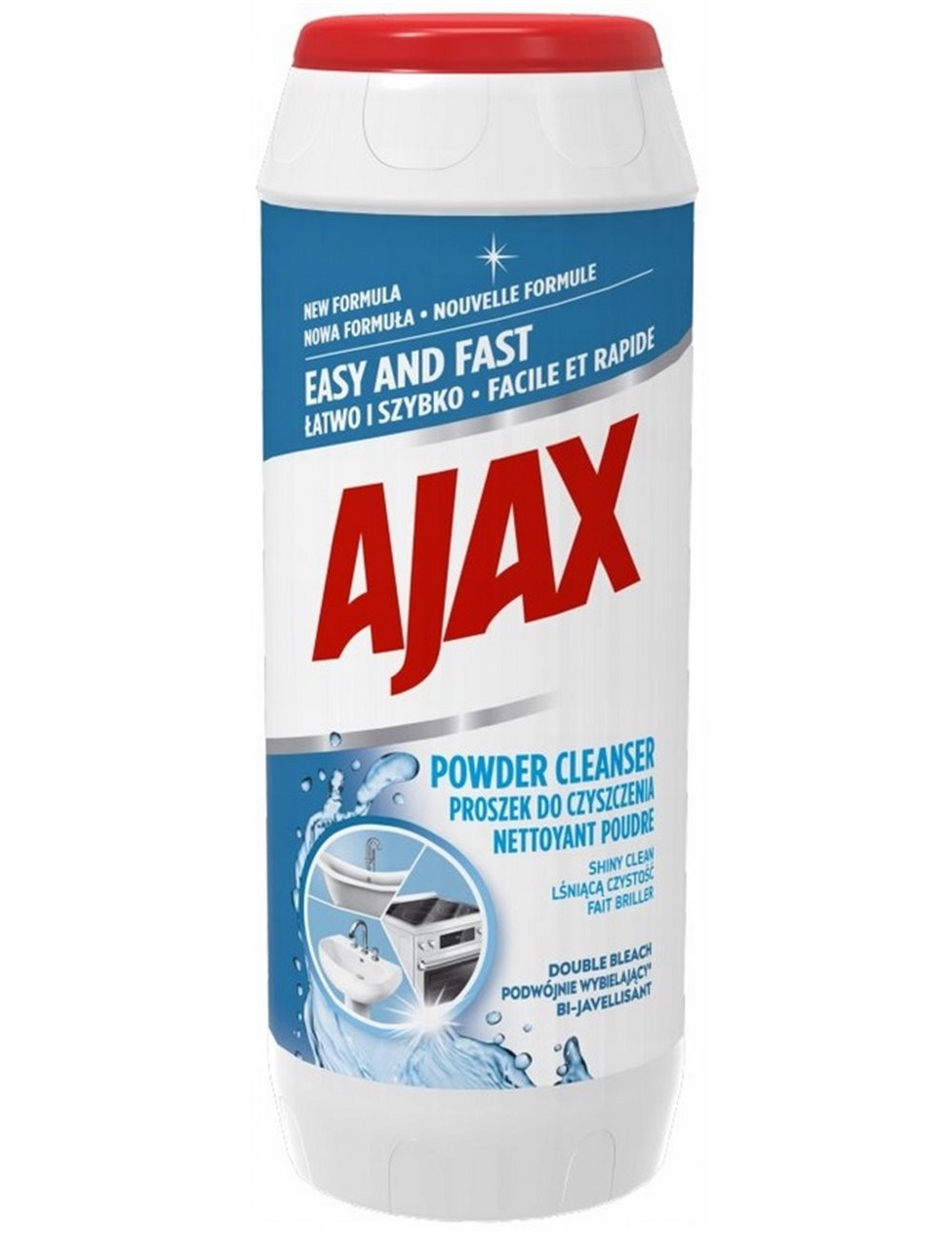 Ajax Proszek do Czyszczenia Lśniąca Czystość Podwójnie Wybielający 450 g