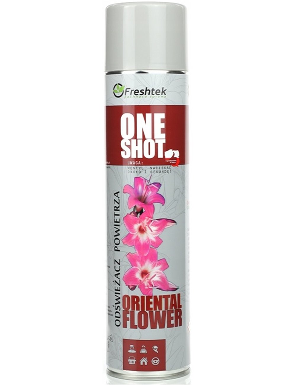 Freshtek One Shot Odświeżacz Powietrza w Sprayu Kwiaty Orientu 600 ml