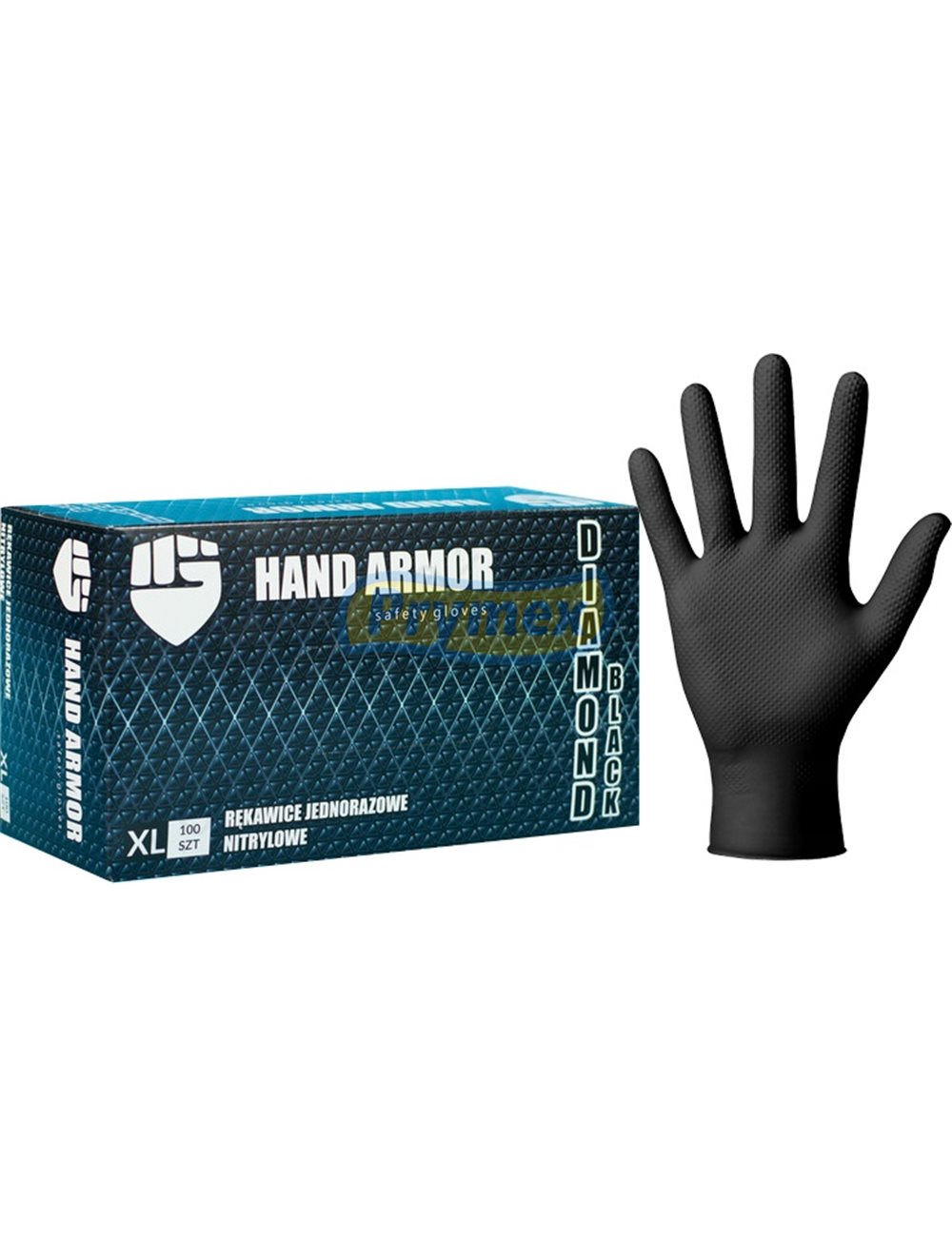 Hand Armor Rękawice Jednorazowe Nitrylowe Czarne Diamond (rozmiar XL) 100 szt