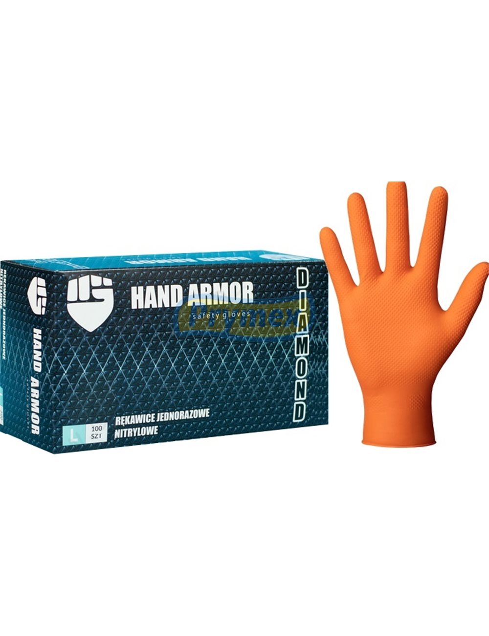 Hand Armor Rękawice Jednorazowe Nitrylowe Pomarańczowe Diamond (rozmiar L) 100 szt