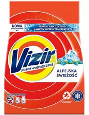 Vizir Proszek do Prania Tkanin Białych i Jasnych Alpejska Świeżość 1,1 kg (20 prań)