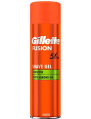 Gillette Żel do Golenia dla Mężczyzn Fusion 5 Sensitive z Olejem z Migdałów 200 ml (UK)