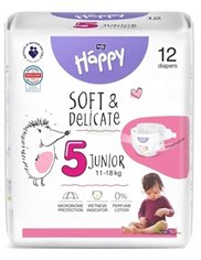 Bella Happy Pieluszki Jednorazowe dla Dzieci Junior 11-18 kg (rozmiar 5) 12 szt