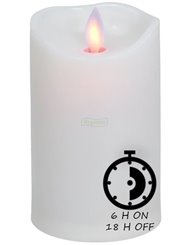 Świeca LED (12,5 cm) z Ruchomym Płomieniem i Timerem Biała Subito 1 szt