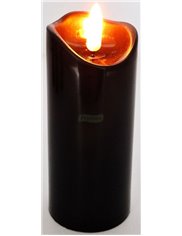 Świeca LED (12,5x5 cm) z Płomieniem na Baterie Czarna Cortina 1 szt