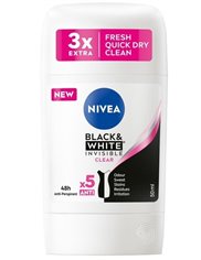 Nivea Antyperspirant w Sztyfcie dla Kobiet Black & White Invisible Clear 50 ml