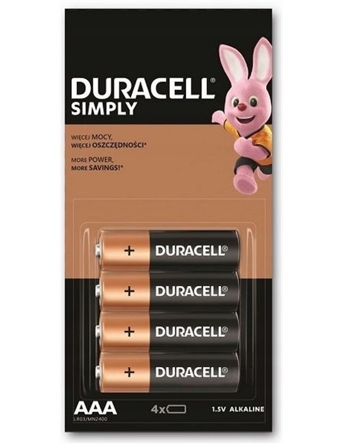Duracell Baterie Alkaiczne LR03 AAA 4szt 
