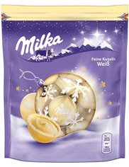 Milka Cukierki Kulki z Białej Czekolady Nadziewane 90 g (DE)