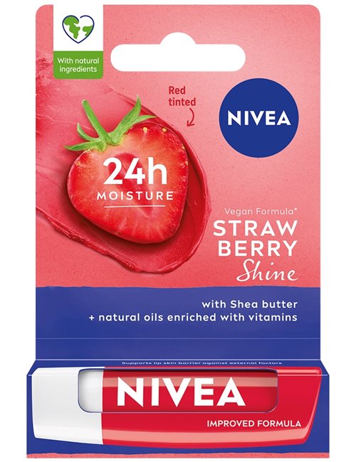 Nivea Pomadka do Ust Ochronno - Pielęgnująca Strawberry Shine 4,8 g