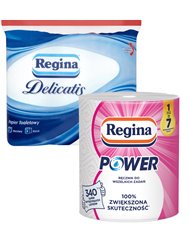 Regina Ręcznik Papierowy Power A1 + Papier Toaletowy Delicatis A9 Zestaw 
