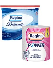 Regina Ręcznik Papierowy Power A1 + Papier Toaletowy Delicatis A9 Zestaw 
