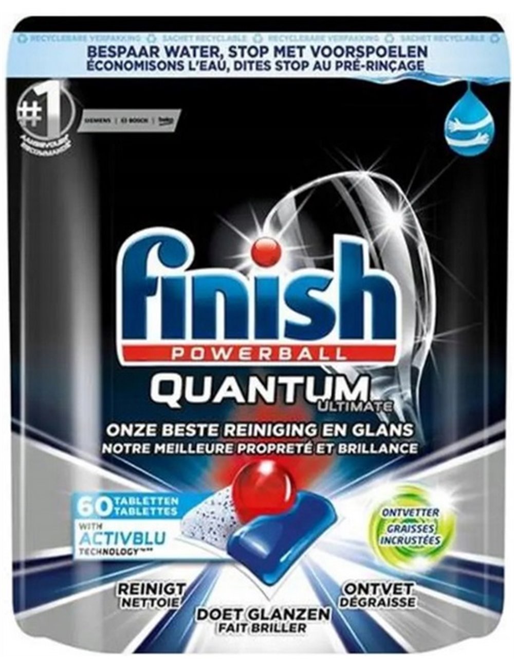 Finish Kapsułki do Mycia Naczyń w Zmywarce Quantum Ultimate Powerball 60 szt
