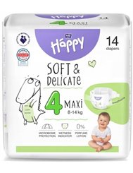 Bella Happy Pieluszki Jednorazowe dla Dzieci Maxi 8-14 kg (rozmiar 4) 14 szt