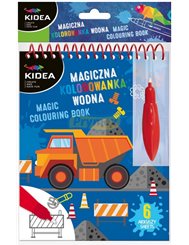 Kolorowanka dla Dzieci Magiczna Wodna Pojazdy (6 arkuszy) Kidea 1 szt 