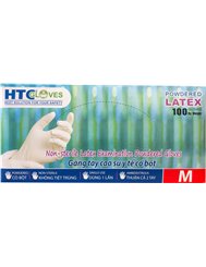 HTC Gloves Rękawice Lateksowe Pudrowane Rozmiar M 100 szt