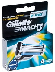 Gillette Mach3 Wkłady do Maszynki do Golenia dla Mężczyzn 4 szt 