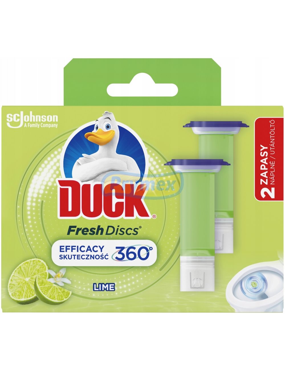 Duck Fresh Discs Lime Zapas Krążka Żelowego do WC (2 x 36 ml)