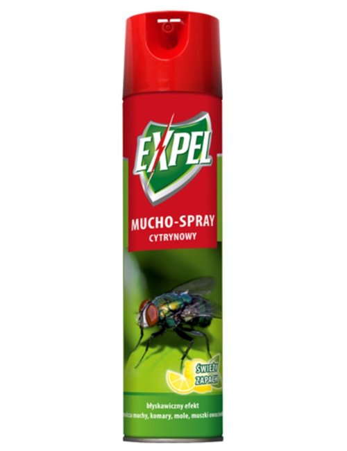 Expel Mucho - Spray Aerozol Owadobójczy na Owady Latające o Zapachu Cytrynowy 400 ml