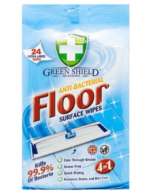 Green Shield Chusteczki do Podłóg 4-w-1 Floor Anti-Bacterial 24 szt (UK)