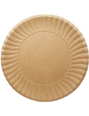 Talerze Papierowe Jednorazowe Ekologiczne (23 cm) Brązowe Kraft 50 szt