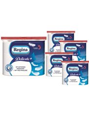Regina Delicate+ Papier Toaletowy 4-warstwowy (5x9 rolek) Zestaw