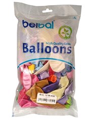 Balony Metalizowane (12") Kolorowe Latex Belbal 100 szt
