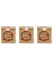 Torebki prezentowe 3 szt (25x11x27 cm) papierowe Boże Narodzenie PartyDeco